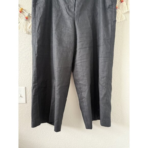 J. Crew Sydney Pant In Linen Blend Wide Leg Black Trouser Pant Careerwear 18 - Picture 6 of 8